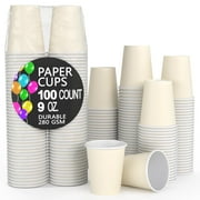 Exquisite 9 oz. Off-White Disposable Paper Cups, 100 Count